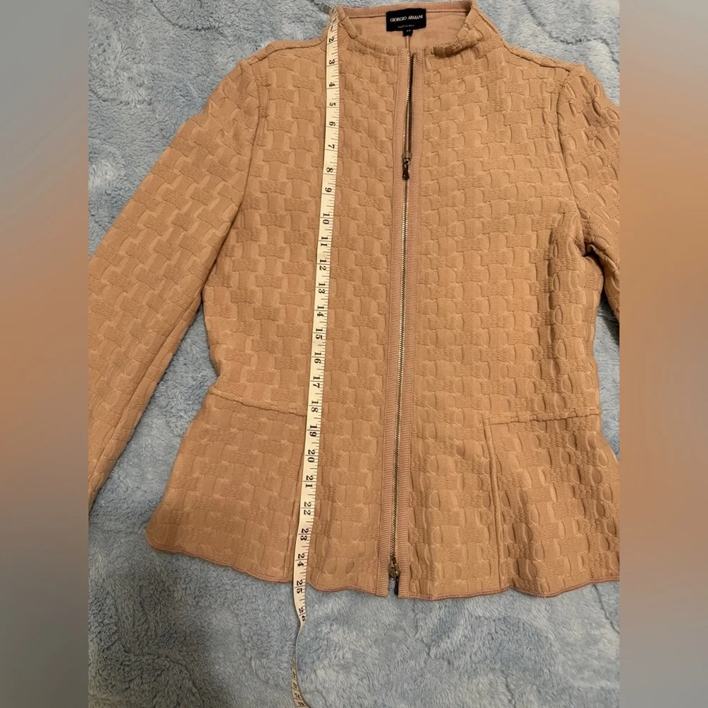 Giorgio Armani Black Label Womens 44 Pink Mock Neck Jacket Full Zip - Picture 5 of 14